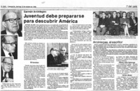 Juventud debe prepararse para descubrir América.