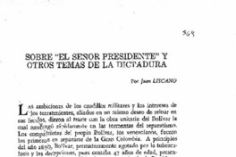Sobre "El Señor Presidente" y otros temas de la dictadura Sobre "El Señor Presidente" y otros temas de la dictadura