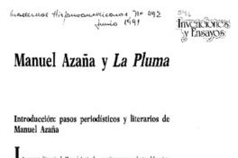 Manuel Azaña y la pluma Manuel Azaña y la pluma