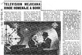 Televisión mejicana rinde homenaje a Bohr.