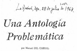 Una antología problemática Una antología problemática