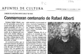 Conmemoran centenario de Rafael Alberti. Conmemoran centenario de Rafael Alberti.