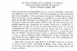 La Poésie d'Andrés Bello. La Poésie d'Andrés Bello.