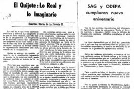 El Quijote, lo real y lo imaginario El Quijote, lo real y lo imaginario