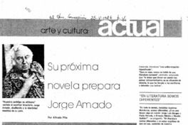 Su próxima novela prepara Jorge Amado Su próxima novela prepara Jorge Amado