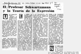 El profesor Schwartzmann y la Teoría de la expresión El profesor Schwartzmann y la Teoría de la expresión