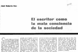 El Escritor como la mala conciencia de la sociedad. El Escritor como la mala conciencia de la sociedad.