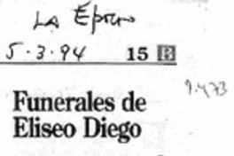 Funerales de Eliseo Diego. Funerales de Eliseo Diego.