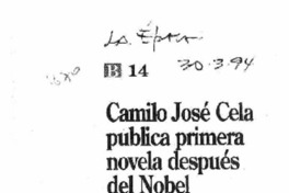 Camilo José Cela publica primera novela después del Nobel. Camilo José Cela publica primera novela después del Nobel.