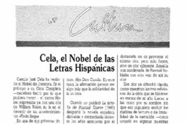 Cela, el Nobel de las Letras Hispánicas Cela, el Nobel de las Letras Hispánicas