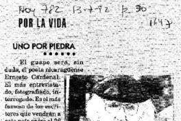 Uno por piedra. Uno por piedra.