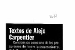 Textos de Alejo Carpentier. Textos de Alejo Carpentier.