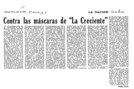 Contra las máscaras de "la creciente" Contra las máscaras de "la creciente"