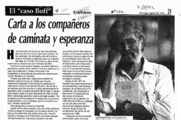 Carta a los compañeros de caminata y esperanza. Carta a los compañeros de caminata y esperanza.