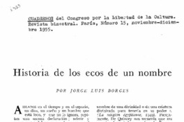 Historia de los ecos de un nombre.