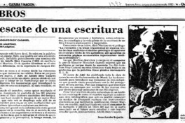 Rescate de una escritura Rescate de una escritura
