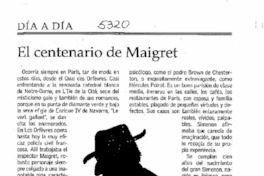 El centenario de Maigret El centenario de Maigret