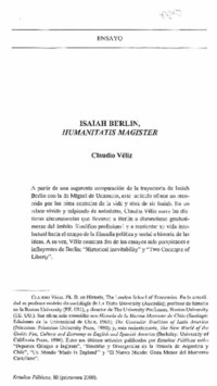 Isaiah Berlin, Humanitatis Magister Isaiah Berlin, Humanitatis Magister