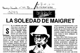 La soledad de Maigret La soledad de Maigret