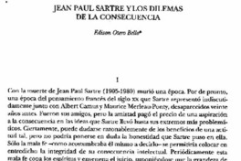 Jean Paul Sartre y los dilemas de la consecuencia Jean Paul Sartre y los dilemas de la consecuencia