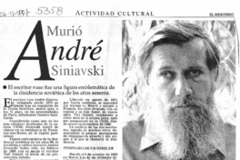 Murió André Siniavski Murió André Siniavski