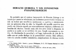 Horacio Quiroga y los fenómenos parapsicológicos. Horacio Quiroga y los fenómenos parapsicológicos.