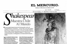 Shakespeare muestra Chile al mundo. Shakespeare muestra Chile al mundo.