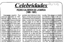Pedro Calderón de la Barca (1600-1681). Pedro Calderón de la Barca (1600-1681).