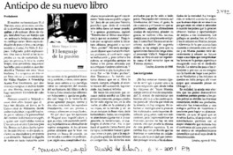 Anticipo de su nuevo libro. Anticipo de su nuevo libro.