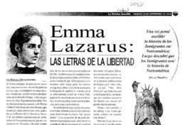 Emma Lazarus: las letras de la libertad Emma Lazarus: las letras de la libertad