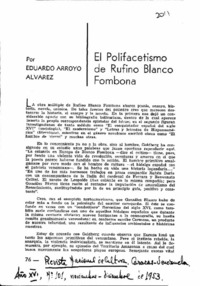El polifacetismo de Rufino Blanco Fombona