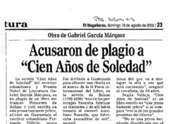 Acusaron de plagio a "Cien años de soledad".