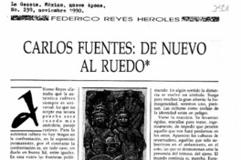 Carlos Fuentes: de nuevo al ruedo