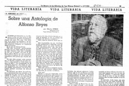 Sobre una antología de Alfonso Reyes