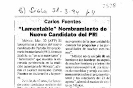 "Lamentable" nombramiento de nuevo candidato del PRI.
