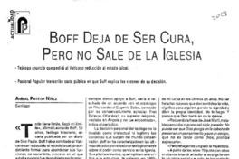Boff deja de ser cura pero no sale de la Iglesia Boff deja de ser cura pero no sale de la Iglesia