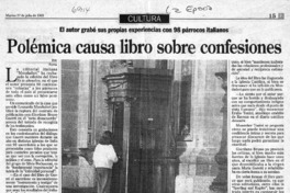 Polémica causa libro sobre confesiones. Polémica causa libro sobre confesiones.