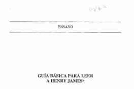 Guía básica para leer a Henry James Guía básica para leer a Henry James