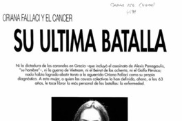 Su última batalla.