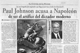 Paul Johnson acusa a Napoleón Paul Johnson acusa a Napoleón