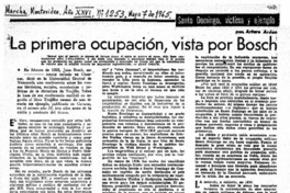 La primera ocupación, vista por Juan Bosch La primera ocupación, vista por Juan Bosch