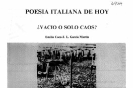 Poesía italiana de hoy Poesía italiana de hoy