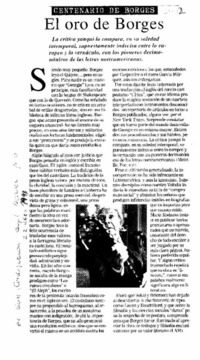 El oro de Borges El oro de Borges