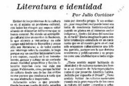 Literatura e identidad. Literatura e identidad.