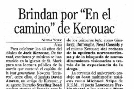 Brindan por "En el camino" de Kerouac.