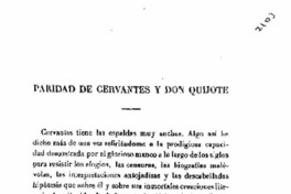 Paridad de Cervantes y Don Quijote Paridad de Cervantes y Don Quijote