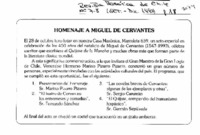 Homenaje a Miguel de Cervantes.