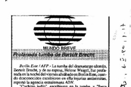 Profanada tumba de Bertolt Brecht.