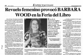 Revuelo femenino provocó Barbara Wood en Fería del Libro Revuelo femenino provocó Barbara Wood en Fería del Libro