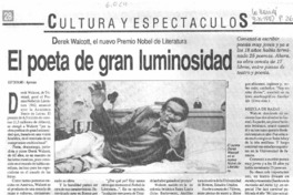 El poeta de gran luminosidad. El poeta de gran luminosidad.